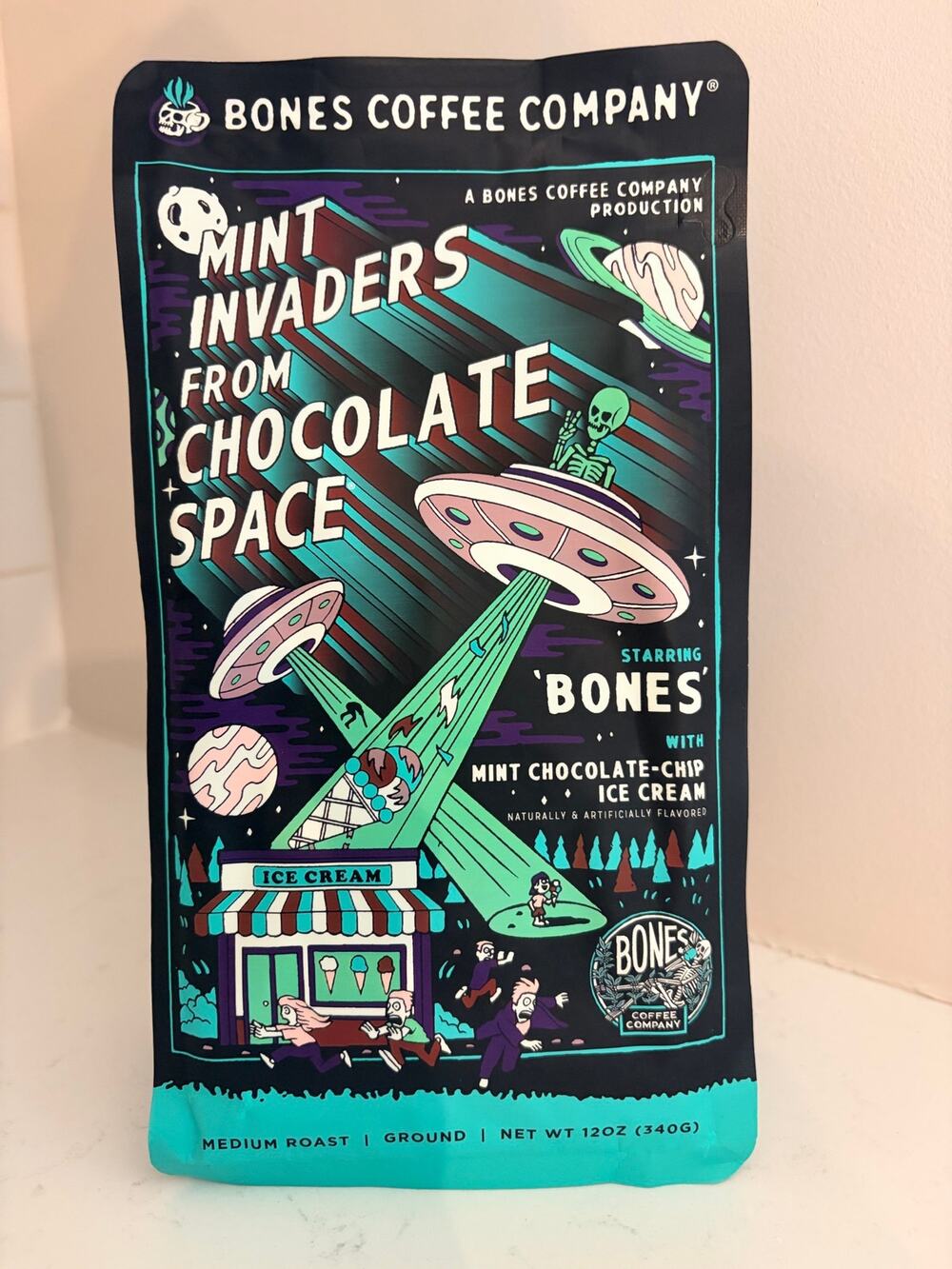 Bones Coffee Company Mint Invaders From Chocolate Space- limited edition